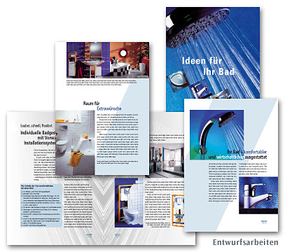Entwurfsarbeiten zur Brosch&uuml;re: "Ratgeber Bad" - Friedrich Grohe AG